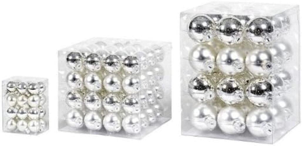 EK Germany Weihnachtsbaumkugel Glas-Kugel silber ø4cm 64st. (1 St) von EK Germany