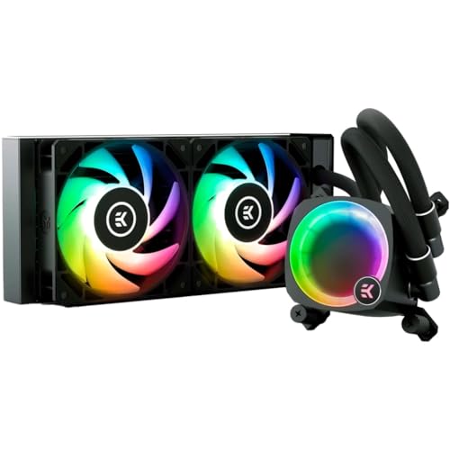 EK Water Blocks EK-Nucleus CR240 Lux D-RGB All In One CPU Wasserkühler Kühler mit EK FPT Lüftern, Wasserkühlung Computerteile, 120 mm Lüfter, kompatibel mit den esten Intel & AMD CPUs… von EK