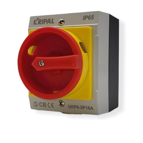 EKABEL24 Hauptschalter mit Gehäuse und Not-Aus-Funktion | Zuverlässiger Schutzschalter für Elektroinstallationen, Wechselschalter | Aufputz Schalter | 16A 3-polig EKABEL24 Hauptschalter mit Gehäuse und Not-Aus-Funktion | Zuverlässiger Schutzschalter für Elektroinstallationen, Wechselschalter | Aufputz Schalter | 16A 3-polig von EKABEL24.DE