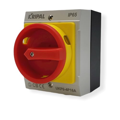 EKABEL24 Hauptschalter mit Gehäuse und Not-Aus-Funktion | Zuverlässiger Schutzschalter für Elektroinstallationen, Wechselschalter | Aufputz Schalter | 16A 4-polig EKABEL24 Hauptschalter mit Gehäuse und Not-Aus-Funktion | Zuverlässiger Schutzschalter für Elektroinstallationen, Wechselschalter | Aufputz Schalter | 16A 4-polig von EKABEL24.DE
