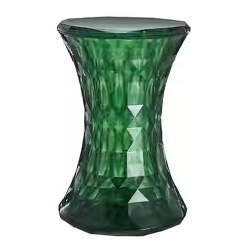 EKDJSN Transparenter Ankleidehocker, Moderner Einfacher Badezimmerhocker for Den Haushalt, Multifunktionaler Hocker, Außenhocker, Runder Kristallhocker(Green) von EKDJSN