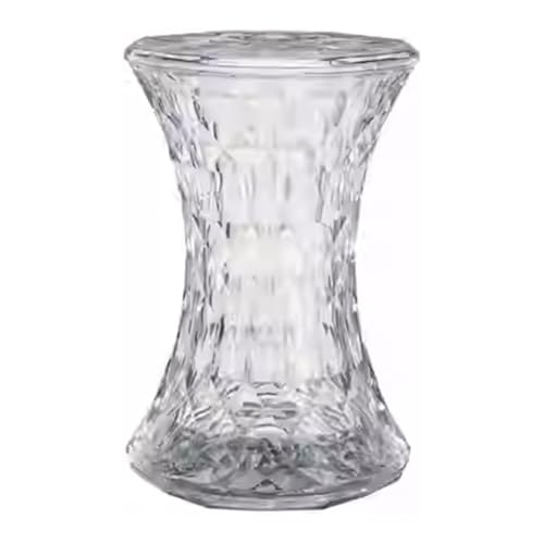 EKDJSN Transparenter Ankleidehocker, Moderner Einfacher Badezimmerhocker for Den Haushalt, Multifunktionaler Hocker, Außenhocker, Runder Kristallhocker(Transparent) von EKDJSN