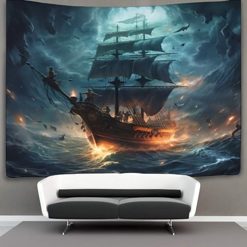 EKDKERBDI 3D Druck Pirate Ship Wandteppiche Poster Ornament Wandbehang Wandteppich Raumteiler Vorhang Für Schlafzimmer, Wohnzimmer, Wohnheim Tapisseries 100cmx150cm EKDKERBDI 3D Druck Pirate Ship Wandteppiche Poster Ornament Wandbehang Wandteppich Raumteiler Vorhang Für Schlafzimmer, Wohnzimmer, Wohnheim Tapisseries 100cmx150cm von EKDKERBDI