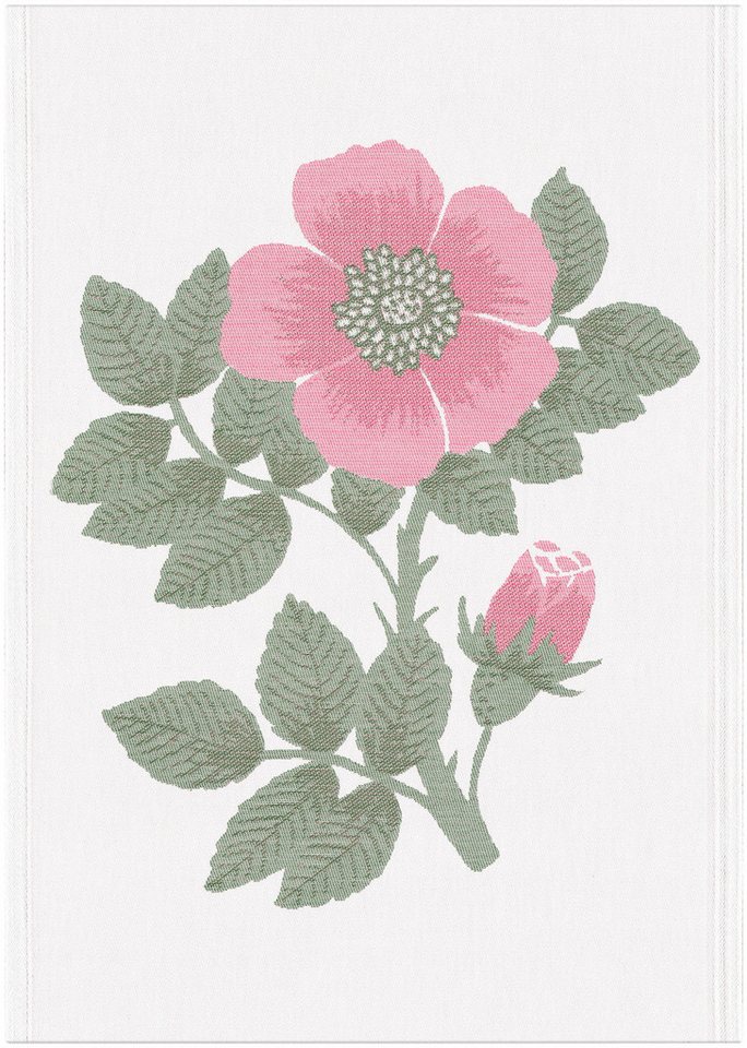 EKELUND MASTER WEAVERS 1692 Geschirrtuch Küchenhandtuch Rosblad 050 48x70 cm, (1-tlg., 1 x Geschirrtuch), gewebt von EKELUND MASTER WEAVERS 1692