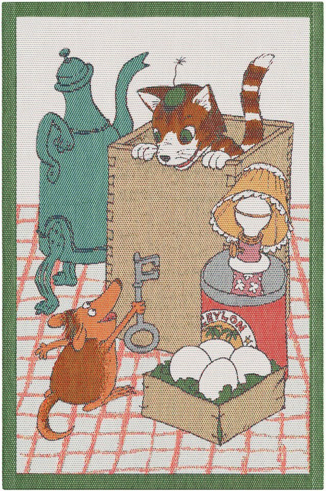 EKELUND MASTER WEAVERS 1692 Geschirrtuch Küchenhandtuch Skattjakt 599 40x60 cm, (1-tlg., 1 x Geschirrtuch), Pixel gewebt (6-farbig) von EKELUND MASTER WEAVERS 1692