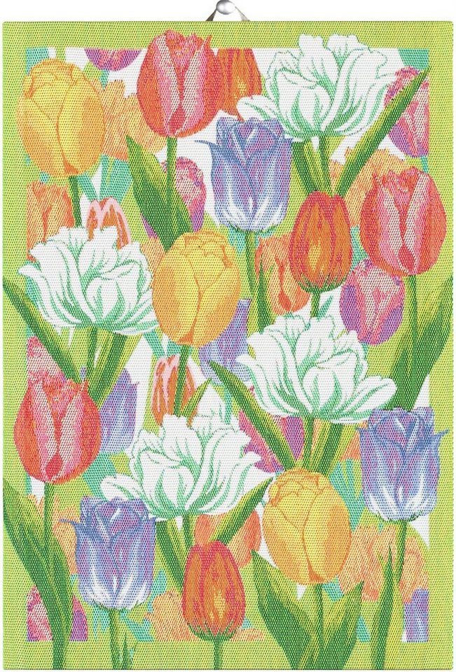 EKELUND MASTER WEAVERS 1692 Geschirrtuch Küchenhandtuch Vårtulpaner 35x50 cm, (1-tlg., 1 x Geschirrtuch), Pixel gewebt (6-farbig) von EKELUND MASTER WEAVERS 1692