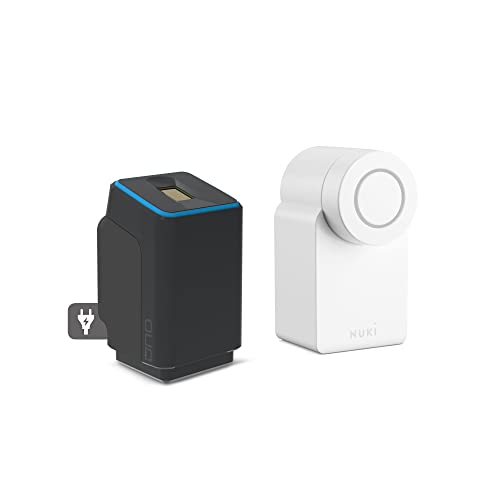 EKEY UNO 200223 Fingerprint inkl. Nuki Smart Lock 3.0 weiß, Netzversorgtes Nachrüst-Set für alle gängigen Türen, schwarz von EKEY UNO