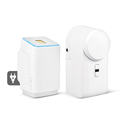 EKEY UNO 200003 Fingerprint inkl. eqiva Bluetooth® Smart Türschlossantrieb, Netzversorgtes Nachrüst-Set für alle gängigen Türen, weiß von EKEY UNO
