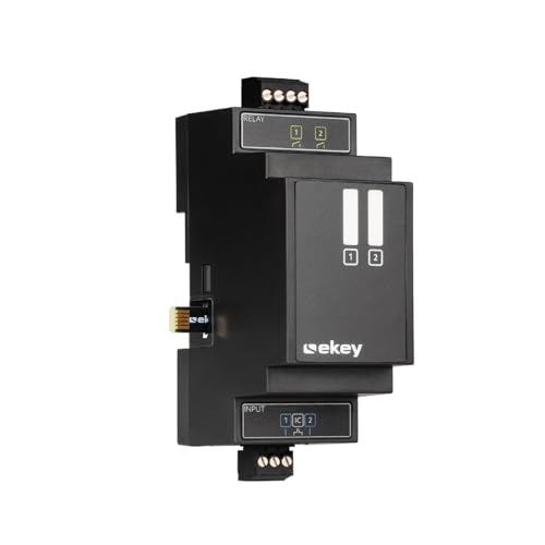 EKEY 203210 Controller-Erweiterungsmodul REG 2 Relais/Eingänge, zur Erweiterung von Relais und Eingängen des Controllers REG, 0.8 W, 12-24 V, schwarz von EKEY