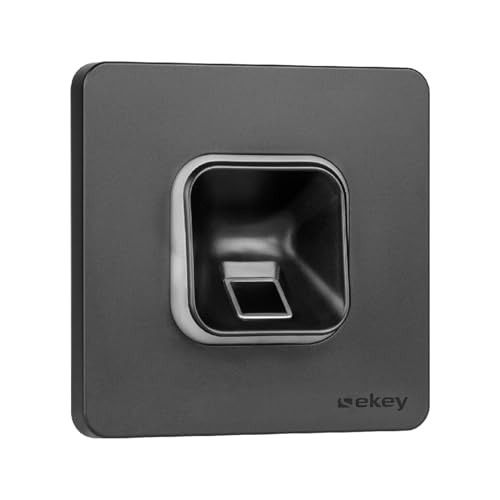 EKEY 203702 xLine Fingerprintset (Fingerprint Schwarz, Kunststoffrahmen Schwarz, Controller), Biometrische Zutrittslösung zur Unterputzmontage, 0,4 W, 12-24 V, Schwarzer Fingerprint von EKEY