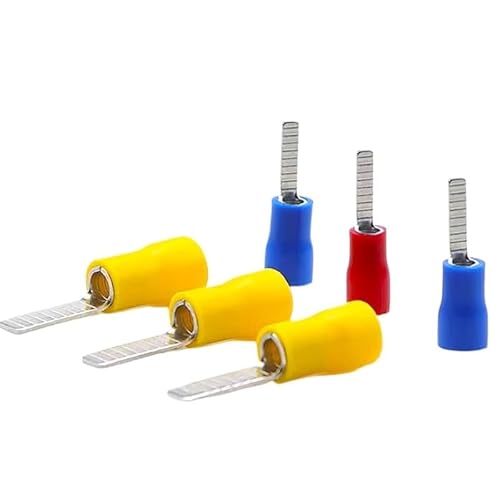 EKFBQBGW PVC Insulated Blade Terminal Electrical Wire End Flat Needle Crimp Connector Pure Copper Cold Press Terminal Use for AWG22-10 (13,DBV5.5-14 50pcs) von EKFBQBGW
