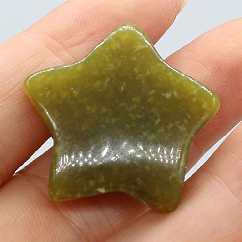 EKFBQBGW Raumdekoration 1 STÜCK Stern Natürlicher Kristall Buntes Maskottchen Polierter Edelstein Heimdekoration Geschenkkollektion Aquarium Dekor 30 MM (Color : Lemon Jade, Size : 30x30 10mm) von EKFBQBGW