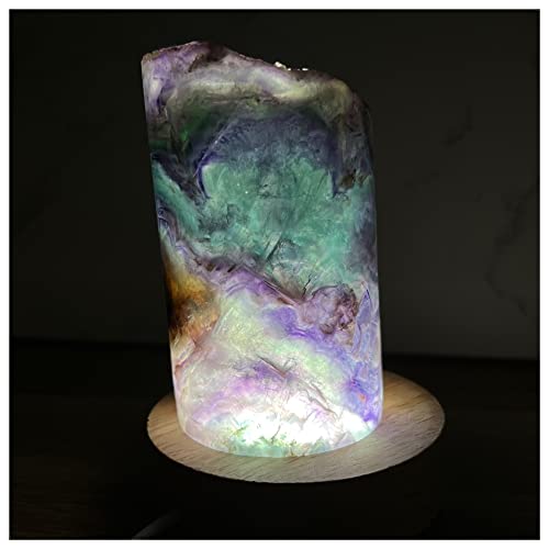 EKFBQBGW Raumdekoration Edelsteine ​​und Kristalle natürliche Fluorit-Licht-Lampen-Dekorations-Raum-Schmuck-Paar-romantische Stein-Lampe (Color : No.16) von EKFBQBGW
