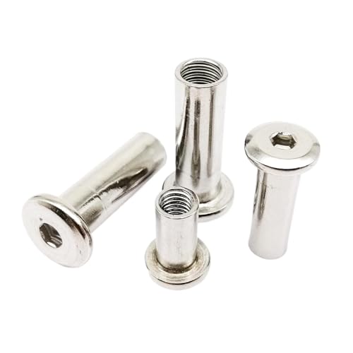 EKHNMTCM M3 M4 M5 M6 M8 M10 4-100mm lang 304 A2 Edelstahl Sechskant Innensechskant Möbelniete Verbindungsstück Einsatz Gelenkhülsenmutter(10pcs M4,Long 20mm) von EKHNMTCM
