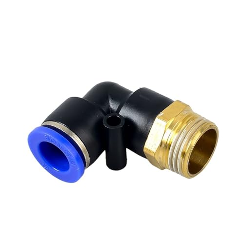 EKHNMTCM PL pneumatischer Anschluss 4mm-12mm Schlauch OD 1/8 "1/4" 3/8 "1/2" männlicher pneumatischer Gewindeschlauch Winkelanschlussschlauch Air Push In Halterung(PL12-02) von EKHNMTCM