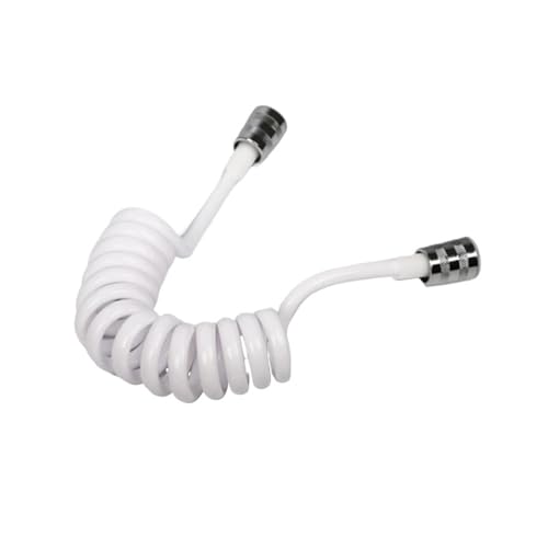 EKHNMTCM Teleskop-Duschschlauch, Spiralfederschlauch, Toiletten-Bidet-Sprüher, Telefonleitung, Sanitärschlauch, Badezimmer-Zubehör, 150 cm, 200 cm(White,2m) von EKHNMTCM