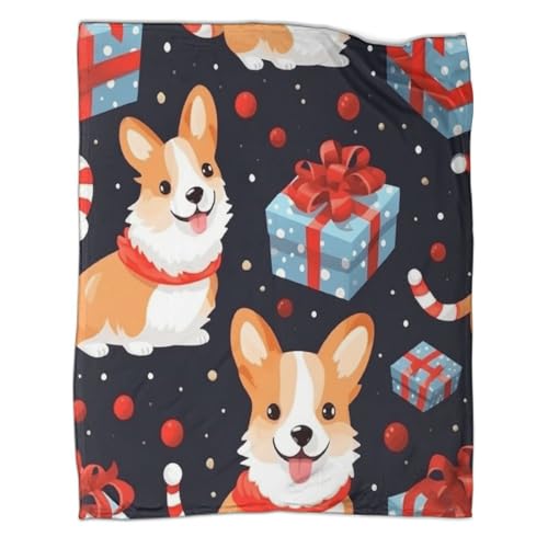 Corgi Fleecedecke Couchdecke 3D Druck AI Animals Decke Sofadecke Kuscheldecke Flauschig Warm Weichen Flauschig Bett Decken Tagesdecke Für Mädchen Jungen 50x60inch(127x152cm) von EKIDAZ