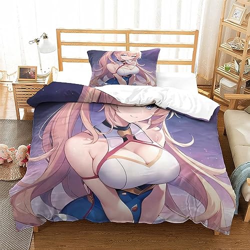 EKIDAZ AI Anime Girls Bettwäsche Bettbezug Set Und Kissenbezug,Sexy Bettwäsche Für Jungen Und Mädchen 3D Digital Print Dreiteiliger Bettwäsche,Mikrofaser 3 Teilig Sets Single（135x200cm） von EKIDAZ