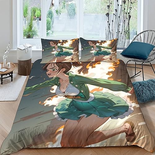 EKIDAZ AI Anime Girls Weiches 3D-Mikrofaser-Bettwäsche-Set Verspielt Mit Reißverschluss Und Kissenbezügen, 3-teiliges Set Für Jugendliche Und ErwachseneDouble（200x200cm） von EKIDAZ