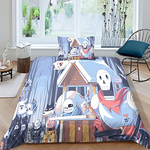 EKIDAZ Undertale 3D Drucken Bedding Spiele Bettwäsche Set Mit Motiv Mit Reißverschluss Und Kissenbezüge 3-teiliges Set Geeignet Für Jugendliche Und Erwachsene Single（135x200cm） von EKIDAZ