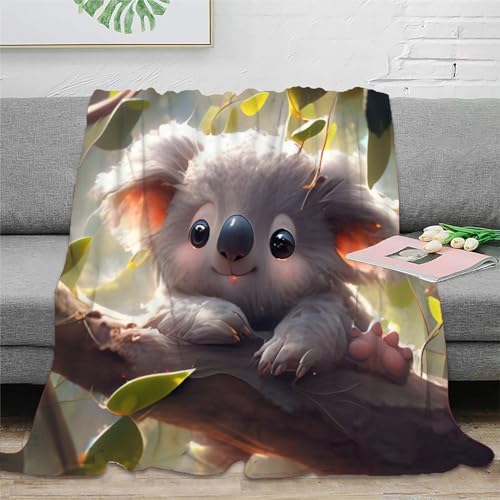 Niedlicher KoalaCouchdecke Sofadecke 3D Druck AI Animals Fleecedecke Decke Weichen Flauschig Bett Decken Tagesdecke Flauschig Warm Kuscheldecke for Erwachsene Kinder 60x80inch(150x200cm) von EKIDAZ