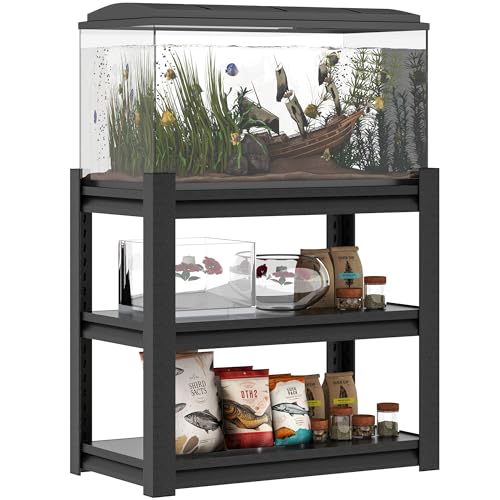 EKJ Garagenregal Schwerlastregal Lagerregale Verstellbare 3 Etagen Metallregal Industrie Utility Regale für Garage, Werkstatt, Keller, Home Office (Schwarz) von EKJ