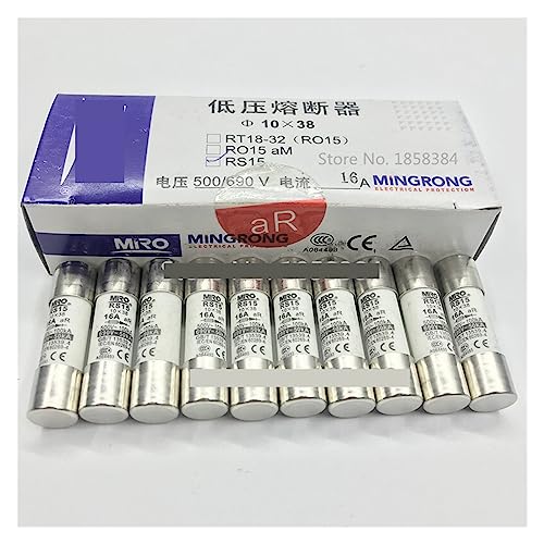 10PCS MRO RS15-1A 2A 3A 4A 5A 6A 8A 10A 12A 16A 20A 25A 32A 10 * 38 zylinder kappe schnelle sicherung RS15 sicherung 10X38(3A) von EKJSBWGN