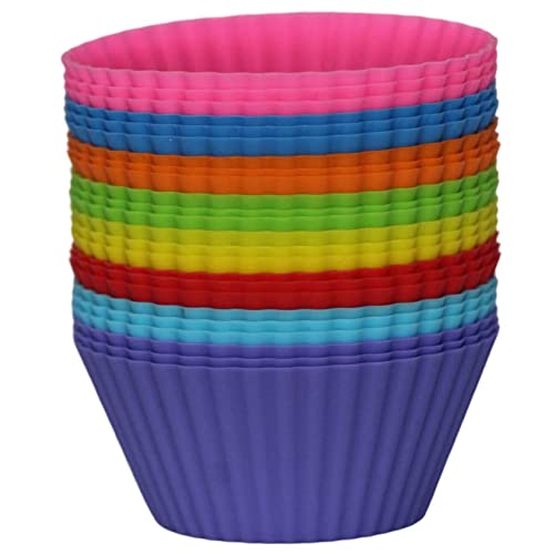 EKKJNQ 24-teilige Kuchenbackbox Muffinform, 8 Farben Wiederverwendbare Muffinbox aus hochwertigem Silikon EKKJNQ 24-teilige Kuchenbackbox Muffinform, 8 Farben Wiederverwendbare Muffinbox aus hochwertigem Silikon von EKKJNQ