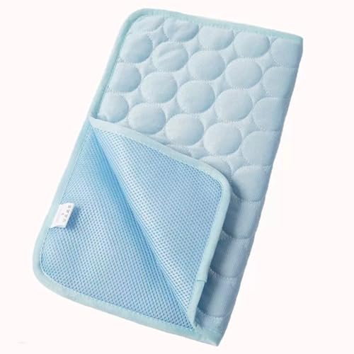 EKKJNQ Cat Cooling Pad, Pet Non-Toxic Cooling Pad, Washable Pet Cooling Pad, Suitable for Indoor, Outdoor and Car (Light Blue,100X70CM) von EKKJNQ