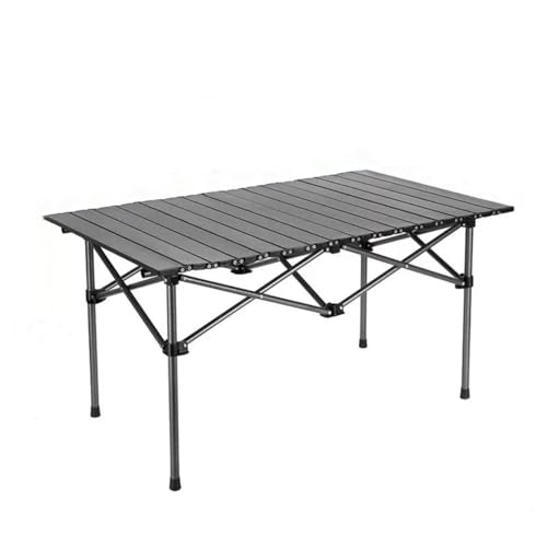 EKKJNQ Klapptisch und Stühle – Schwarz/Khaki, perfekt für Camping, Kabinen, Arbeitszimmer, Büro und mehr (in Mehreren Größen erhältlich) (Schwarz,120cmTable+6 Chair) von EKKJNQ
