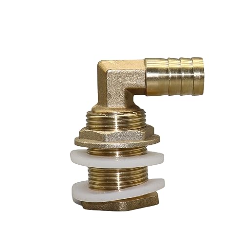 EKKJNQ Regentonnendurchführung 32mm Innengewinde + 90° 25mm Schlauchtüllenanschluss, Regenfass-Messing-Kit für Regenfass, Wassertanks, Zisternen von EKKJNQ
