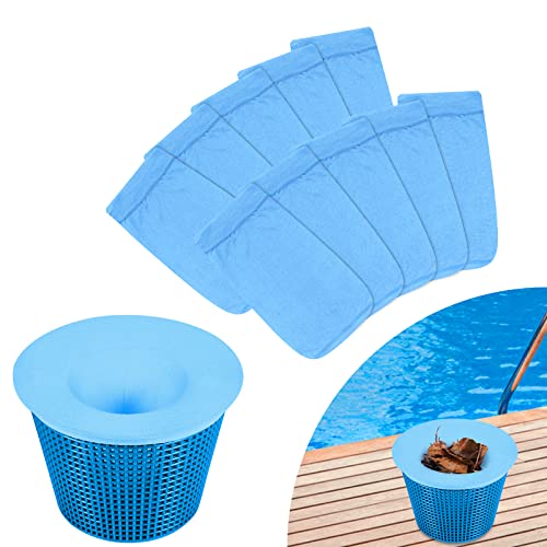 EKKONG 10 Stück Pool Skimmer Socken, Pool Skimmer Filter Elastische Nylon Pool Filter Saver Socken Netz, Schwimmbad Skimmer Socken für Schwimmbad Korb, für Entfernt Blätter Pollen Abschaum Schlick von EKKONG