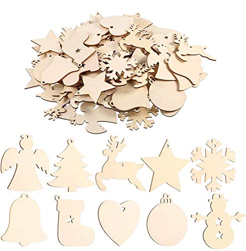 EKKONG 100 Stück Holz Christbaumschmuck, Weihnachtsbaum Deko,Weihnachtsanhänger,Weihnachtsbaumschmuck,Weihnachtsanhänger Deko, Christbaumschmuck Handwerkliche Verzierungen für Weihnachten EKKONG 100 Stück Holz Christbaumschmuck, Weihnachtsbaum Deko,Weihnachtsanhänger,Weihnachtsbaumschmuck,Weihnachtsanhänger Deko, Christbaumschmuck Handwerkliche Verzierungen für Weihnachten von EKKONG
