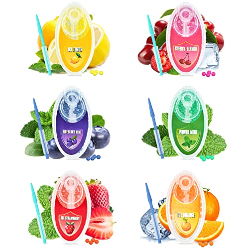 EKKONG Click Hülsen Kapseln 6 Fruchtaromen 1 Box 100er Set Kugeln Aroma Kapseln Explosion Perlen Filter Menthol Kugeln Kapsel Kugel von EKKONG