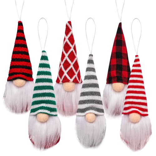 EKKONG 6Pcs Kleiner Plüsch Wichtel Gnom Weihnachtsdeko, Weihnachtswichtel zum Aufhängen Weihnachtszwerge, Skandinavische Weihnachtsmann Elf Plüschtiere, Hängende Weihnachtsmann Weihnachtsdeko von EKKONG