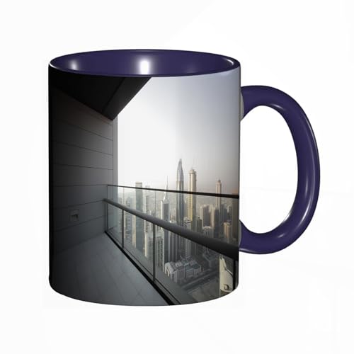 EKLMPS Becher aus Keramik, Ideal als Geschenk, Hochwertiger Aufdruck, Tasse mit Motiv, Tee Becher, Coffee Cup, 330ml,Hochwertiger Balkon in der Innenstadt von Dubai EKLMPS Becher aus Keramik, Ideal als Geschenk, Hochwertiger Aufdruck, Tasse mit Motiv, Tee Becher, Coffee Cup, 330ml,Hochwertiger Balkon in der Innenstadt von Dubai von EKLMPS