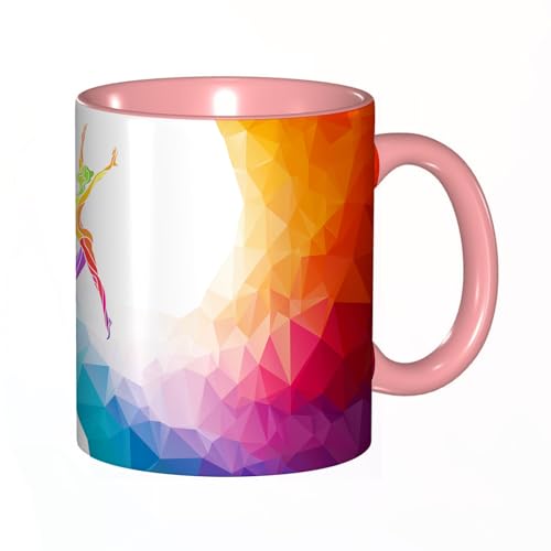 EKLMPS Becher aus Keramik, Ideal als Geschenk, Hochwertiger Aufdruck, Tasse mit Motiv, Tee Becher, Coffee Cup, 330ml,Sport, Gymnastik Mädchen Körper Turnerin Portrait Farbige Geometrische Digitale For EKLMPS Becher aus Keramik, Ideal als Geschenk, Hochwertiger Aufdruck, Tasse mit Motiv, Tee Becher, Coffee Cup, 330ml,Sport, Gymnastik Mädchen Körper Turnerin Portrait Farbige Geometrische Digitale For von EKLMPS