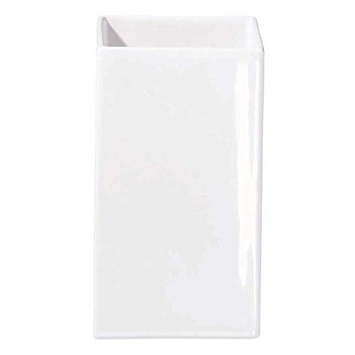 ASA Vase, weiß Quadro 11,5 x 11,5 cm, H. 21 cm 4606005 ! Vorteilsset beinhaltet 2 x den genannten Artikel und Set mit 4 EKM Living Edelstahl Strohhalme von EKM Living