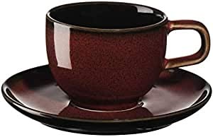 EKM Living ASA Espressotasse mit Unterer, rusty red KOLIBRI 0,06 l. 25512250 ! Vorteilsset beinhaltet 2 x den genannten Artikel und Set mit 4 Edelstahl Strohhalme von EKM Living