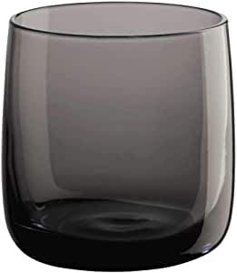 EKM Living ASA Glas, grau COLORED D. 8 cm, H. 8 cm, 0,2 l. 53502009 ! Vorteilsset beinhaltet 2 x den genannten Artikel und Set mit 4 Edelstahl Strohhalme von EKM Living