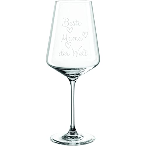 Leonardo Puccini Weinglas 560ml mit Gravur Beste Mama der Welt - Rot- & Weißwein – lustige Geschenkidee für Mama, Geschenk für Muttertag, Weihnachts-/ Geburtstagsgeschenk (Beste Mama) von EKM Living