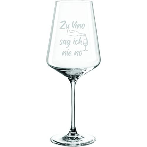 Leonardo Puccini Weinglas 560ml mit Gravur Zu Vino sag ich nie no - für Rot- & Weisswein – lustige Geschenkidee für Geburtstag, Frauen, Männer, Freundin/Freund & Weinliebhaber (Zu Vino) von EKM Living