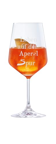 Spiegelau & Nachtmann Style Aperol Glas 630ml mit Gravur Leben auf der Aperolspur – APEROL SPRITZ Liebhaber – Made in Germany - Geschenkidee (Aperol, Aperolsprur) von EKM Living