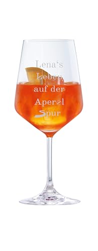 Spiegelau & Nachtmann Style Aperolglas personalisiert 630ml mit Gravur Wunschname Leben auf der Aperolspur - Aperol Liebhaber – Made in Germany - Geschenkidee - Aperol Spritz (Name Aperolspur) von EKM Living