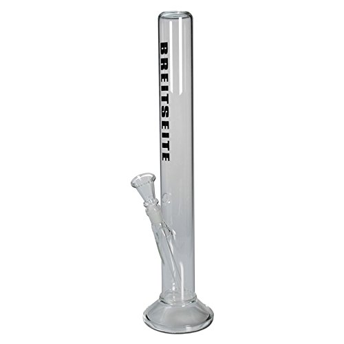 Near Dark Breitseite Glasbong Zylinderbong H 450mm, Durchmesser 55mm, 18,8-Schliff (NS19), Raucherbedarf, Rauchzubehör, Pfeife, Bong, Blubber, Wasserpfeife von EKNA