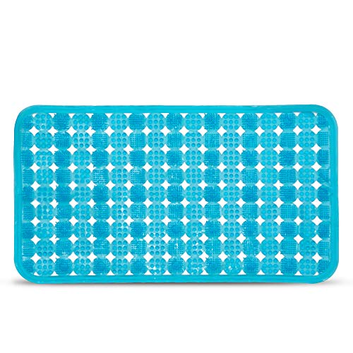 EKNA Badewannenmatte rutschfest & schimmelresistent - 66 x 37cm Badematten mit Massage Borsten - Badewannen Zubehör (blau) *NEU* von EKNA