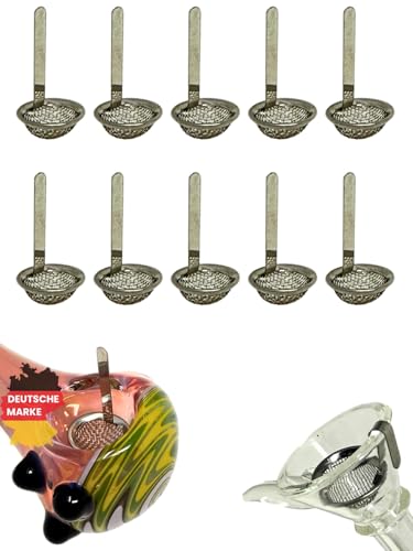 EKNA Bong Sieb - 10 Premium Schuesselsiebe 15mm - Kugelsieb grob & Rauch Filter - Einhängesiebe für Glasbong & Pfeifen mit Rand (10 Stück) von EKNA