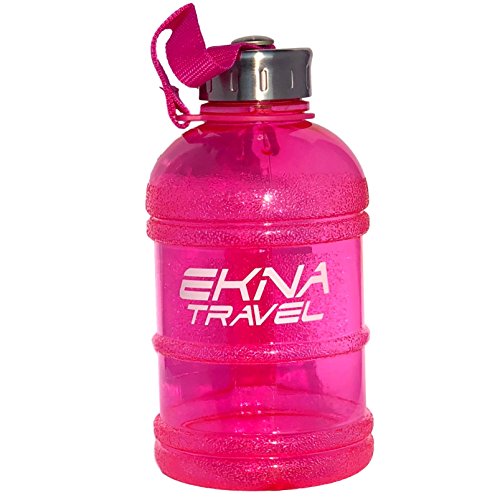 EKNA Bottle | 1 Liter | Wasserflasche | Trinkflasche | Wasser Gallone | Ideal für den täglichen Wasserbedarf | Für den Alltag, Fitness oder Reisen | BPA Frei | Mit Füllstandsanzeige (Pink 1000ml) von EKNA