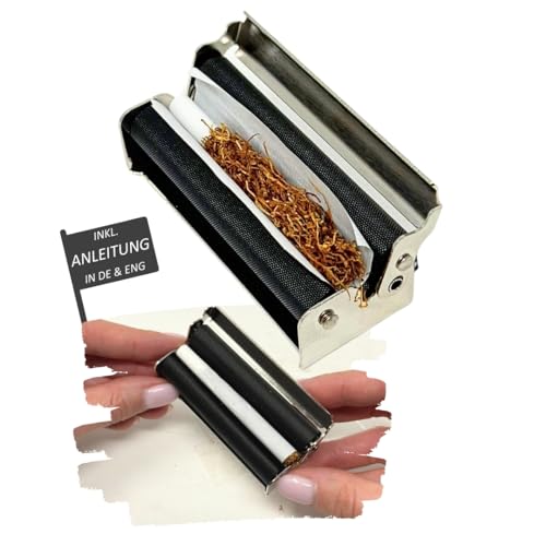 EKNA Drehmaschine Zigaretten - 70mm Silber - Tabak Drehmaschine - Cigarette Machine - Zigaretten Rollmaschine für 6mm & 8mm Filter - Perfekte Unterstützung fürs drehen (Kurze Paper) von EKNA