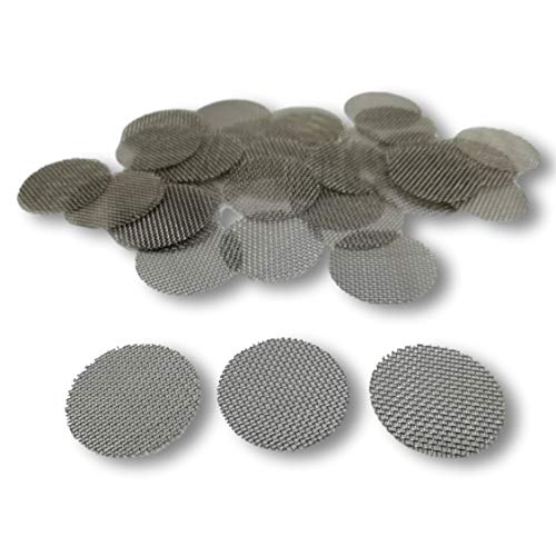 EKNA Einlegesiebe - Stahlsiebe grob - Pfeifensieb 20mm - Sieb rostfrei - Mighty Vaporizer Siebe - Pfeifensiebchen (25 Stk.) von EKNA
